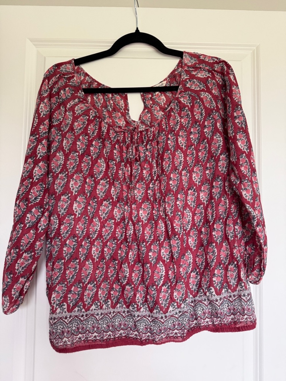 American Eagle Outfitters Pink Printed Peasant Tunic